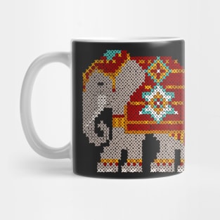 Elephant Cross Stitch Indian Kashmir Hindu Aesthetic Mug